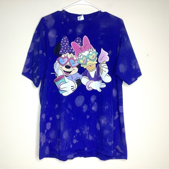 Disney Tops - < Disney Minnie & Daisy Bleach Dyed Graphic Tee >